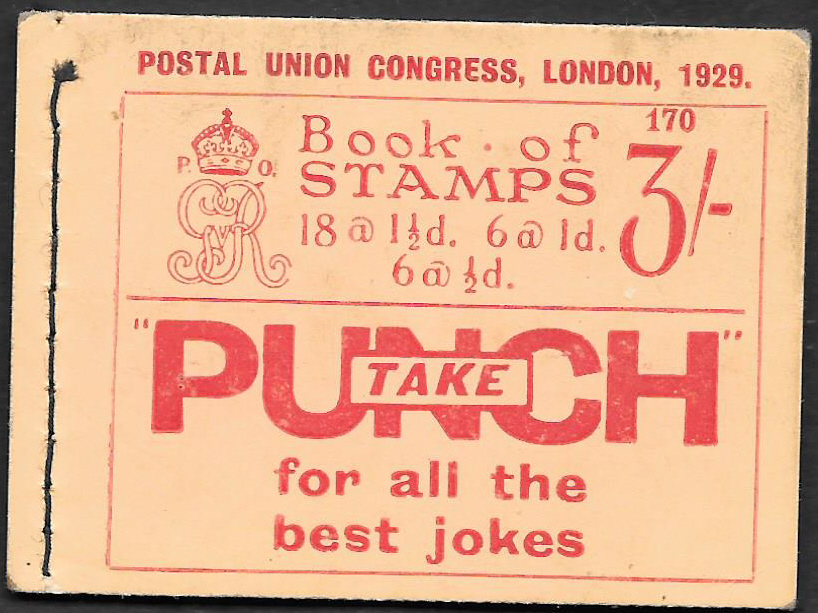 BB25 George V 1929 PUC 3/- Stitched Booklet Edition 170